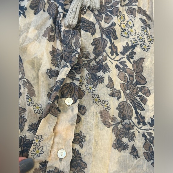 EUC Free People Hendrix Printed Peasant Top - Picture 6 of 12